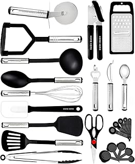 Home Hero Set Ustensiles de Cuisine Anti Adhésif Résistant (Ustensiles en nylon, 25 pièces)