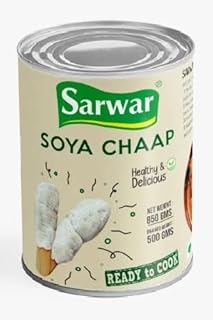 Soya Chaap Médaillons Kebab substitut de viande végétarien 1 x 850 g (soja, farine, farine de blé, farine de blé raffinée, chap) aliments végétaliens soja