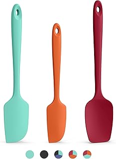 Doosu Ensemble de 3 Spatules en silicone :Ustensiles de cuisine en caoutchouc résistant à la chaleur jusqu