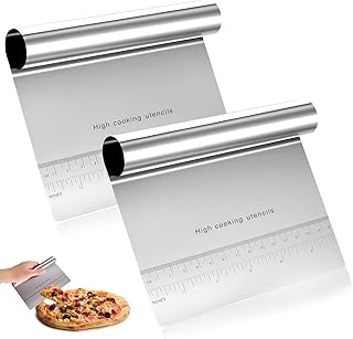 2 Ramasse Légumes Cuisine, Raclette en Acier Inox, Grattoir à Pâtes en Acier Inoxydable, Pelle à Légumes, Grattoirs Coupe Pate Spatule Cuisine, Spatule à Pâte, Coupe-Pâtes Pizza Gâteau Patisserie