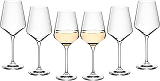Gerlach 1760 Verres à vin Verres à vin blanc Lot de 6 verres à vin blanc 450 ml Verre à vin en cristal Passe au lave-vaisselle Moderne