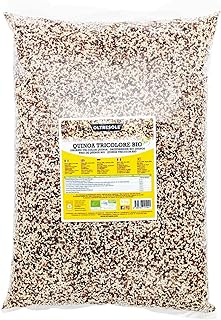 Oltresole, Quinoa tricolore biologique 5 kg, mélange de quinoa rouge, blanc et noir biologique, riche en protéines, idéal pour les salades, les soupes et les plats végétaliens, format pratique