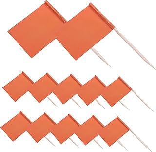 Mini Drapeaux En Cure-dents Orange Pur 100 Pièces, Marqueurs De Fromage Et Fruits, Décorations Alimentaires Pour Fête, Tapas Et Desserts, Accessoires Festifs Polyvalents