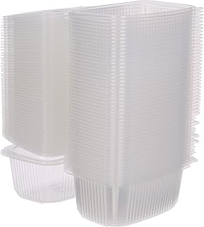 GUILLIN - ONDIPACK OK1050 SACHET DE 50 Boite 1000cc Micro-Ondable A Couvercle Charniere, Polypropylène, Transparent, 18,5 x 13,5 x 8,4 cm, Translucide