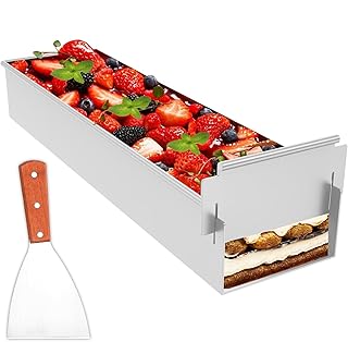 Moule à pâtisserie rectangulaire, moule à mousse réglable, moule antiadhésif pour tiramisu, moule à pâtisserie en alliage d