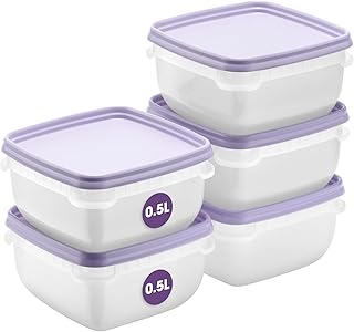 SmartStore Boite de conservation des aliments 0.5L Lot de 5 | Boite congelation alimentaire, convient au réfrigérateur et au congélateur | Boîte repas sans BPA, réutilisables, lavables au micro-ondes