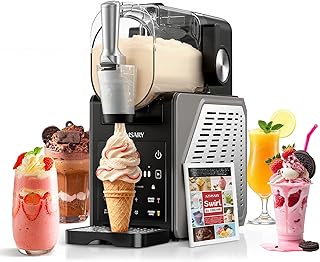 Machine à granita – 2,5 L slushie pour la maison, avec écran LED, 6 programmes préréglés pour crème glacée, margaritas, frappés, milkshakes, nettoyage automatique, sans glace (Black)